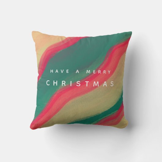 Abstract Hand Painted Pattern Flat Holiday Card クッション (裏面)