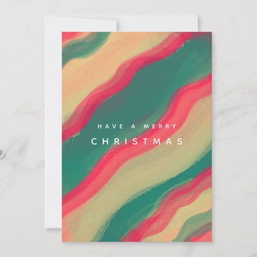 Abstract Hand Painted Pattern Flat Holiday Card シーズンカード (正面)