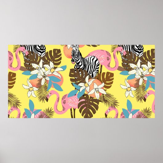 Abstract hand painted seamless animal background.  ポスター (正面)