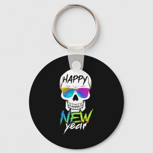 Abstract Happy New Skull Year  キーホルダー (正面)
