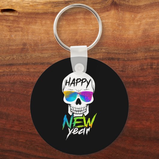 Abstract Happy New Skull Year  キーホルダー (正面)
