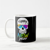 Abstract Happy New Skull Year  コーヒーマグカップ (左)