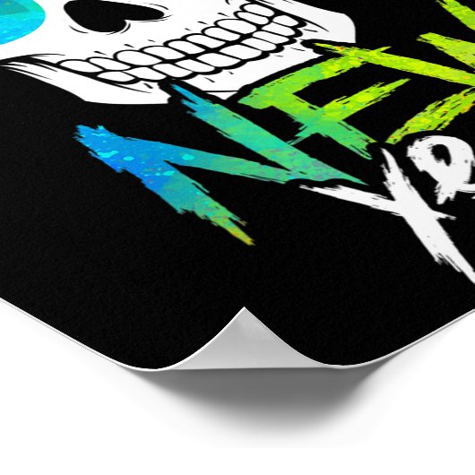 Abstract Happy New Skull Year  ポスター (角)