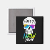 Abstract Happy New Skull Year マグネット (正面/裏面)