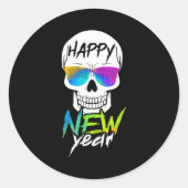 Abstract Happy New Skull Year  ラウンドシール (正面)