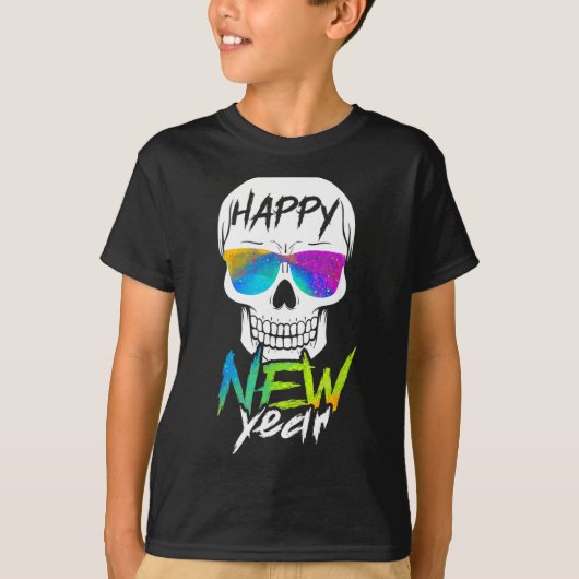 Abstract Happy New Skull Year  Tシャツ (正面)