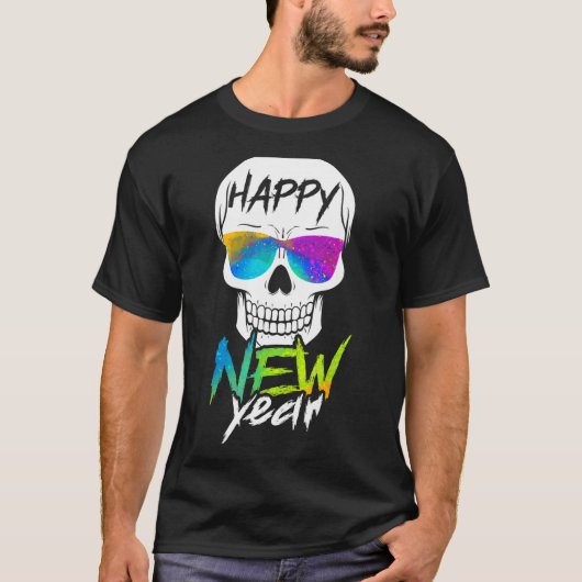 Abstract Happy New Skull Year  Tシャツ (正面)