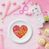 Abstract Heart Confetti Art ペーパープレート (パーティー)