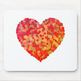 Abstract Heart Confetti Art マウスパッド