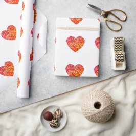 Abstract Heart Confetti Art ラッピングペーパー