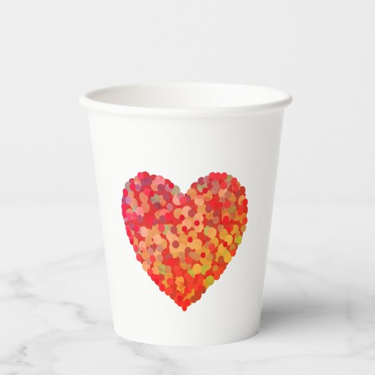 Abstract Heart Confetti Art 紙コップ (正面)