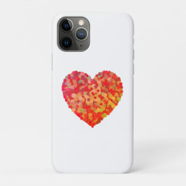 Abstract Heart Confetti Art iPhone 11 Proケース