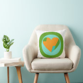 Abstract Heart Green Teal Orange Circle クッション (椅子)