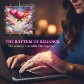 Abstract Heart Nebula Dream スクエア壁時計