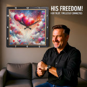 Abstract Heart Nebula Dream スクエア壁時計