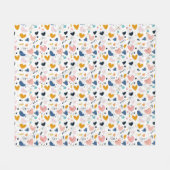 Abstract Hearts: Cozy Valentines  フリースブランケット (正面(横))