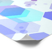 Abstract Hexagon Art - Purple and Blue Tones ポスター (角)