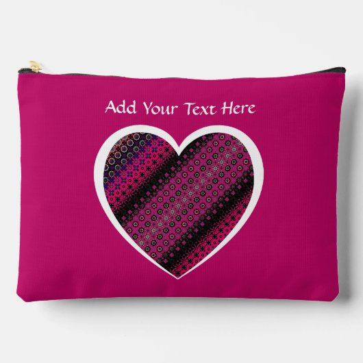Abstract Hot Pink Pattern Cosmetic Bag アクセサリーポーチ (正面)
