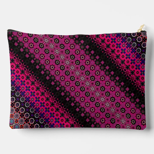 Abstract Hot Pink Pattern Cosmetic Bag アクセサリーポーチ (裏面)