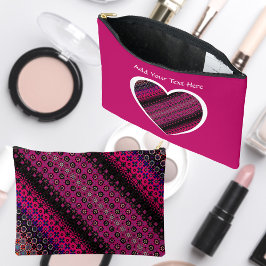 Abstract Hot Pink Pattern Cosmetic Bag アクセサリーポーチ