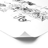 Abstract Human Mind, Eye & Heart Illustration フォトプリント (角)