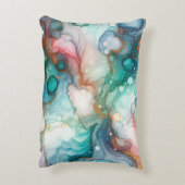 Abstract in Pink, Teal, Blue, and Gold アクセントクッション (裏面(縦))