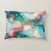 Abstract in Pink, Teal, Blue, and Gold アクセントクッション (裏面)