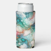 Abstract in Pink, Teal, Blue, and Gold スリム缶クーラー (Seltzer正面)