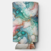 Abstract in Pink, Teal, Blue, and Gold スリム缶クーラー (裏面)