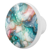 Abstract in Pink, Teal, Blue, and Gold セラミックノブ (右)