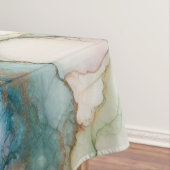 Abstract in Pink, Teal, Blue, and Gold テーブルクロス (インサイチュ)