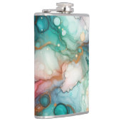 Abstract in Pink, Teal, Blue, and Gold フラスク (右)