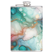 Abstract in Pink, Teal, Blue, and Gold フラスク (正面)