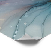 Abstract in Pink, Teal, Blue, and Gold ポスター (角)