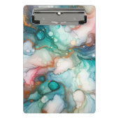 Abstract in Pink, Teal, Blue, and Gold ミニクリップボード (正面)