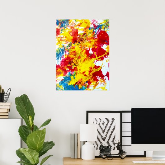 Abstract in Red ポスター (ホームオフィス)