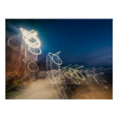 Abstract Intentional Camera Movement Night Light T ポスター (正面)