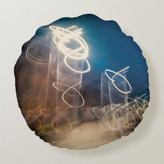 Abstract Intentional Camera Movement Night Light T ラウンドクッション (裏面)