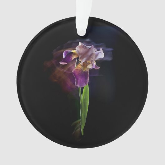 Abstract Iris Flower – Elegant Floral Art オーナメント (正面)