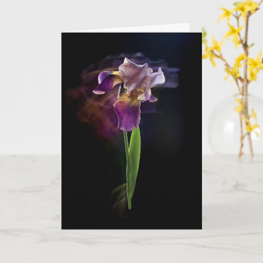 Abstract Iris Flower – Elegant Floral Art カード (黄色い花)