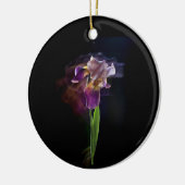 Abstract Iris Flower – Elegant Floral Art セラミックオーナメント (左)