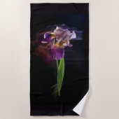 Abstract Iris Flower – Elegant Floral Art ビーチタオル (正面)