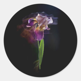 Abstract Iris Flower – Elegant Floral Art ラウンドシール