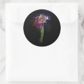 Abstract Iris Flower – Elegant Floral Art ラウンドシール (バッグ)