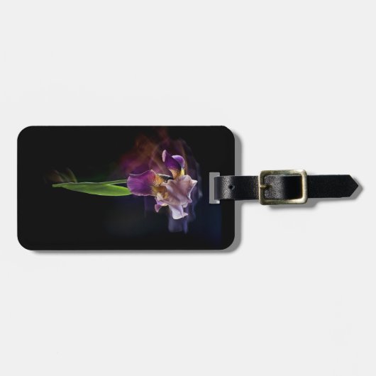 Abstract Iris Flower – Elegant Floral Art ラゲッジタグ (正面横)