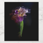 Abstract Iris Flower – Elegant Floral Art ワインラベル (シングルラベル)