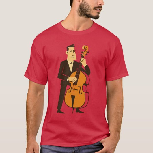 Abstract Jazz Cellist Art – Modern Musician Graphi Tシャツ (正面)