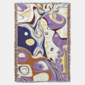 Abstract Jewel Tone Marbled Aura  スローブランケット (正面縦)