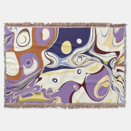 Abstract Jewel Tone Marbled Aura  スローブランケット (正面)