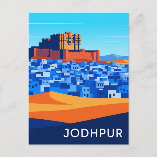 Abstract Jodhpur India Blue houses ポストカード (正面)